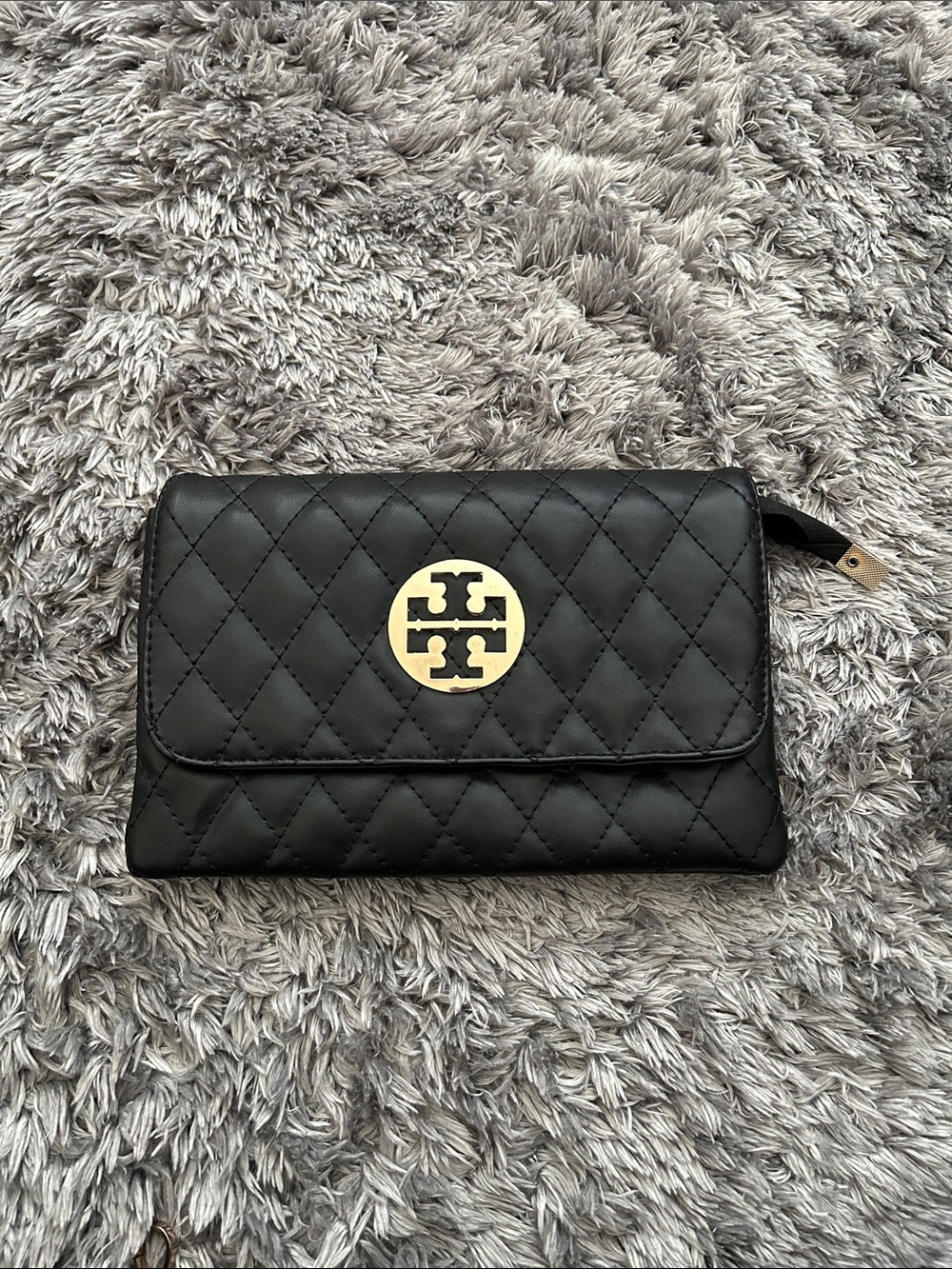 Black Clutch with Gold Logo